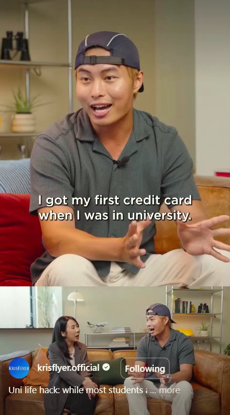 Jiax featured in a KrisFlyer video on money hacks for students
